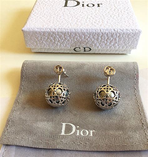 silver dior earrings|Dior look alike earrings.